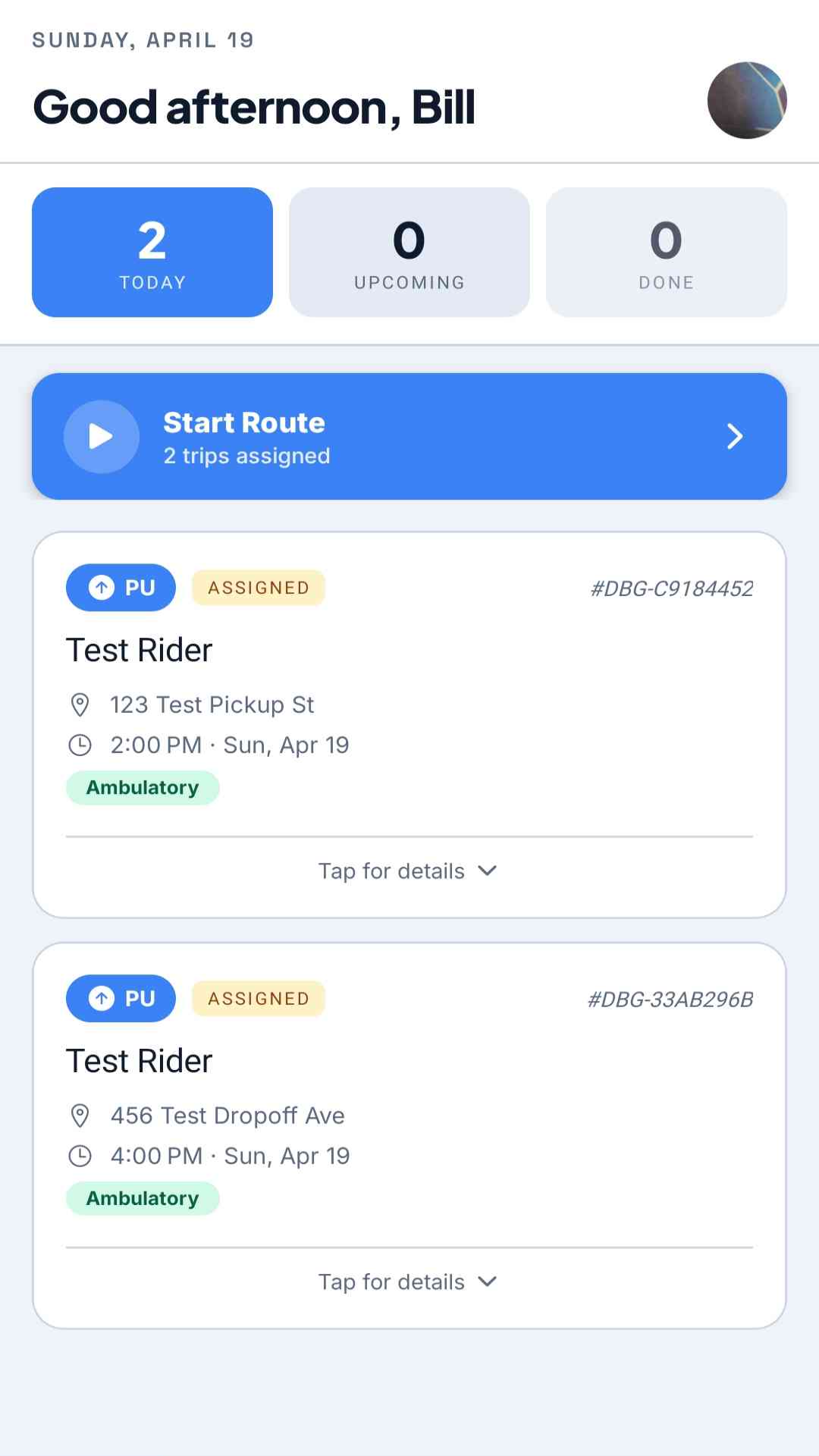 OMR Driver app screenshot
